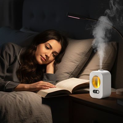 Diffuseur-huile-essentielle-blanc-relaxation-chambre 