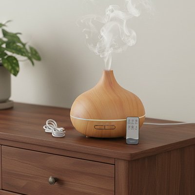 Diffuseur-huile-essentielle-telecommande-fonctionnement