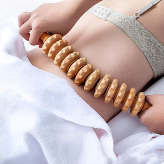 rouleau massage bois dos